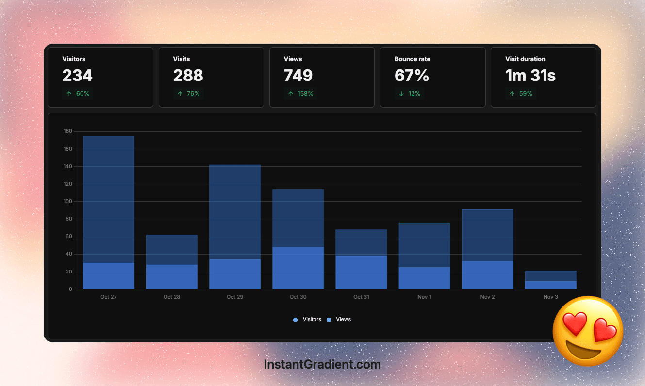 Screenshot with gradient background